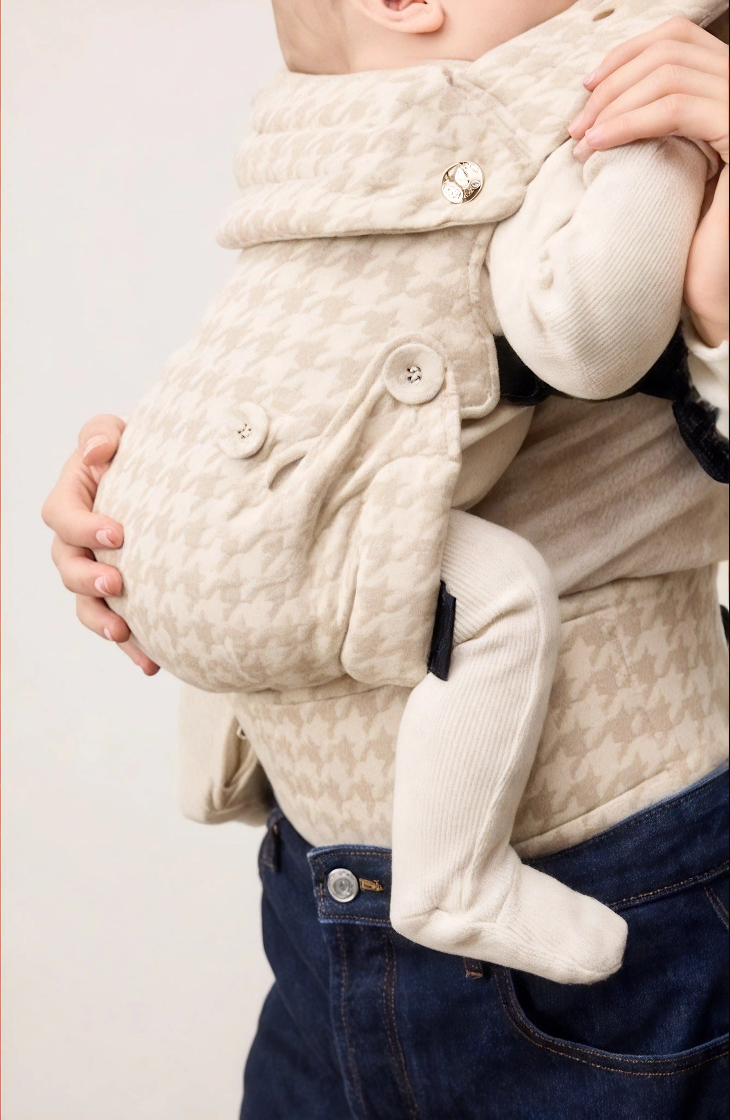 Maison Koala Porte-bébé Physiologique - Coton - Beige et Blanc Ma boutique