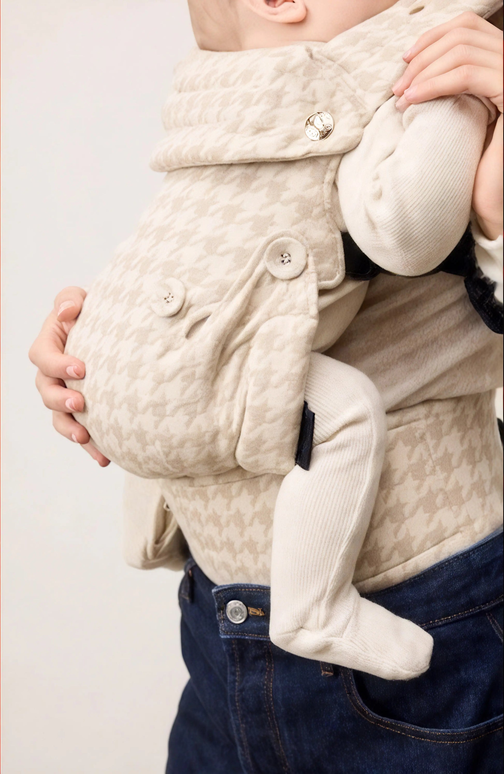Maison Koala Porte-bébé Physiologique - Coton - Beige et Blanc Ma boutique